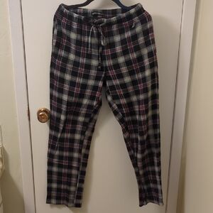 Nautica Black, Blue, Red Plaid Fleece Pajama Pants